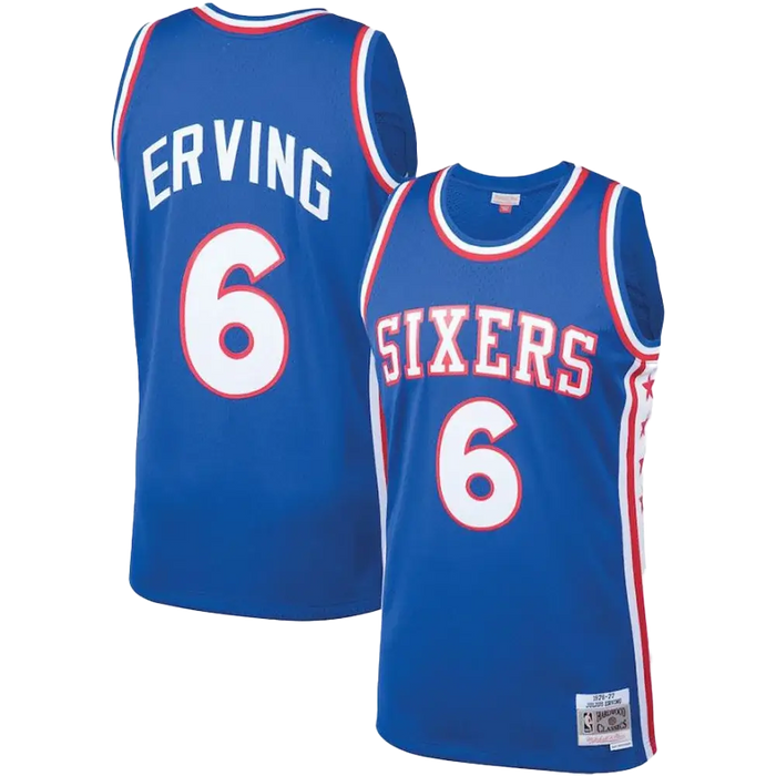 Julius Erving Philadelphia 76ers Mitchell & Ness 1976-77 Hardwood Classics Royal Blue Swingman Jersey Blue color