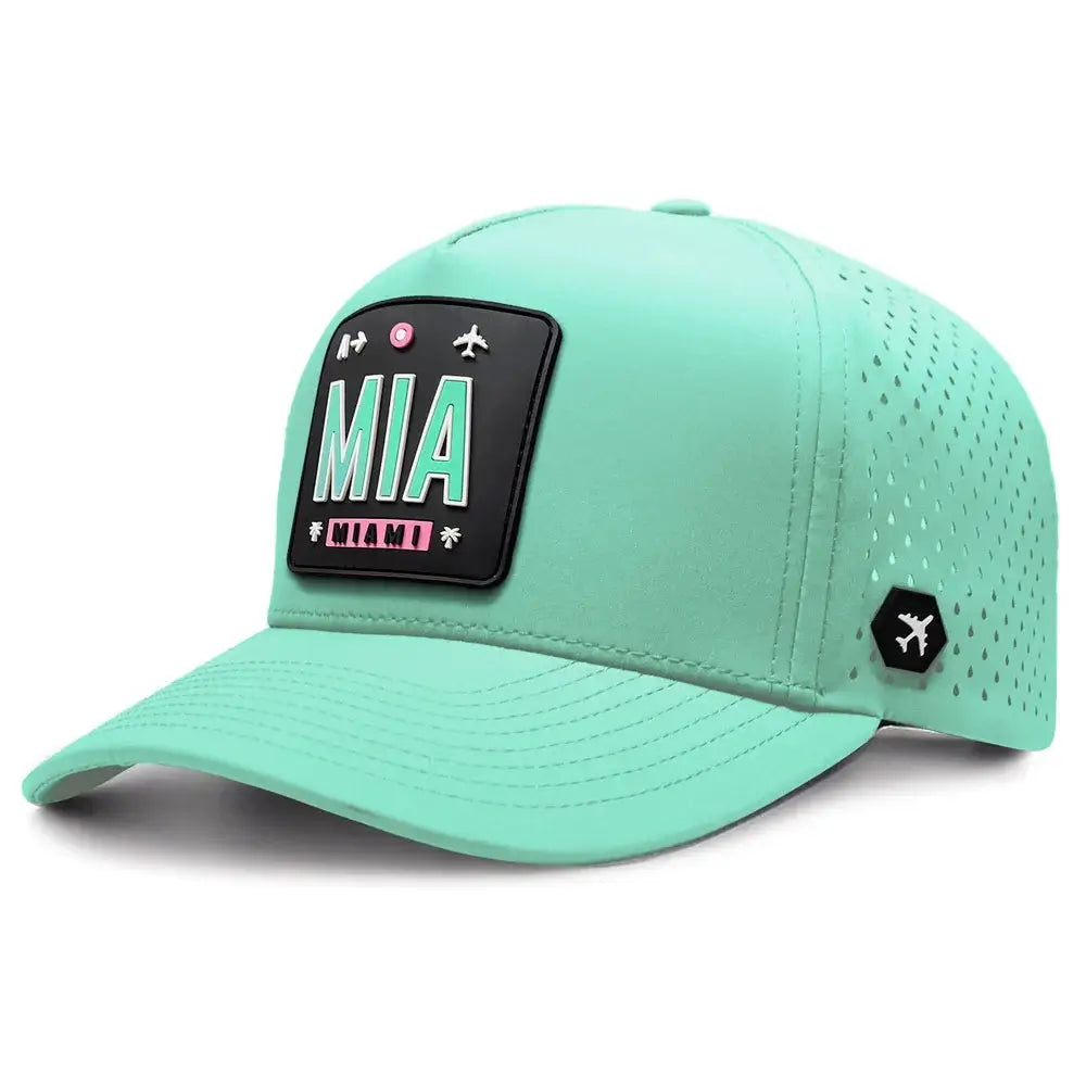 MIA - Miami Hat - Black Teal color 3Quarter front view