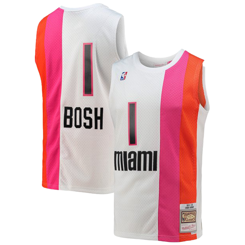 Camiseta Mitchell & Ness Chris Bosh blanca de los Miami Heat 2011-12 Hardwood Classics Swingman para hombre