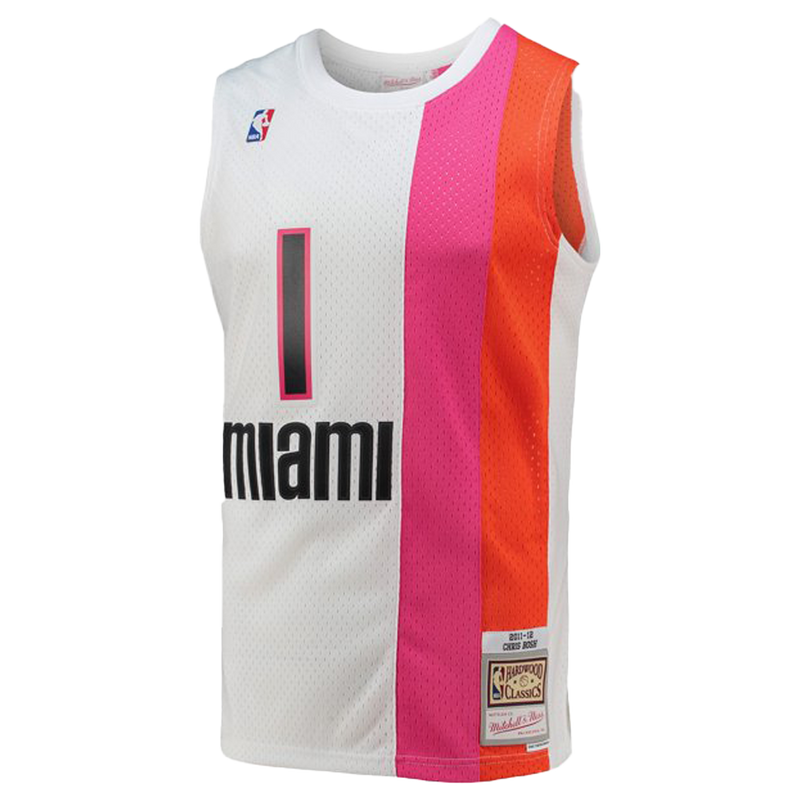 Camiseta Mitchell & Ness Chris Bosh blanca de los Miami Heat 2011-12 Hardwood Classics Swingman para hombre