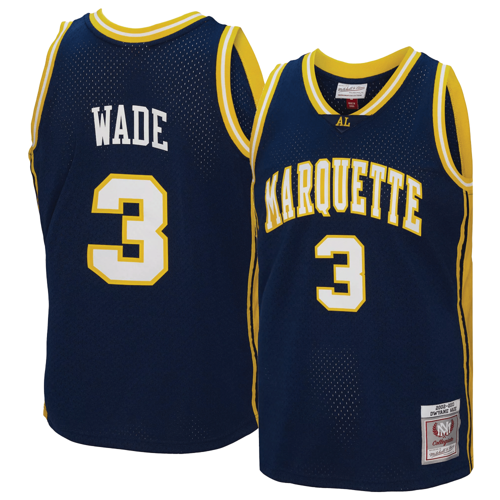 Marquette Dwyane Wade Light Blue Jersey Mitchell Ness NCAA