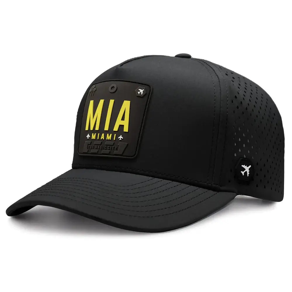 Miami Hat - Neon Black color 3Quarter front view