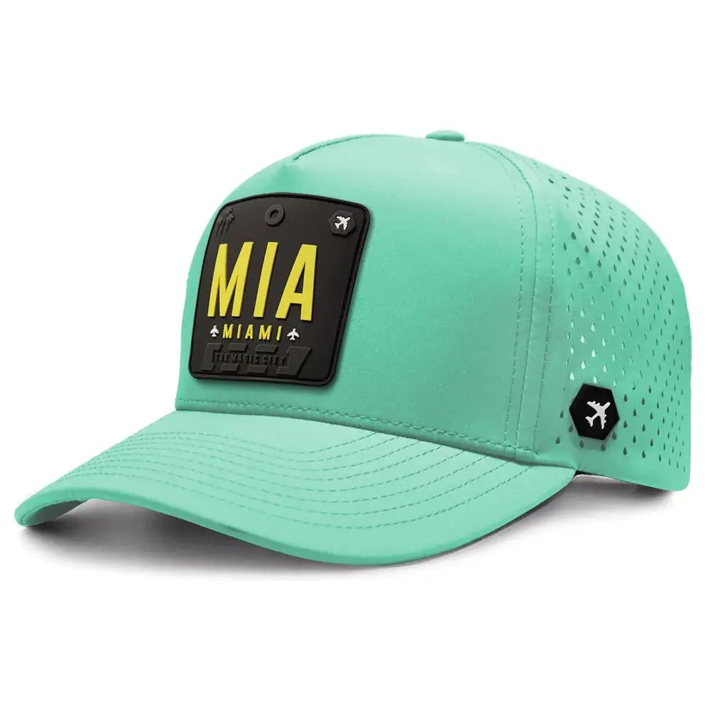 Miami Hat - Neon Teal color 3Quarter front view