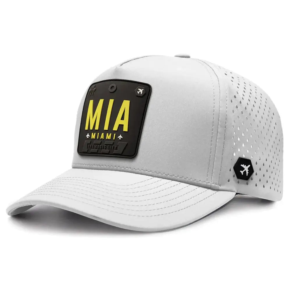Miami Hat - Neon White color 3Quarter front view