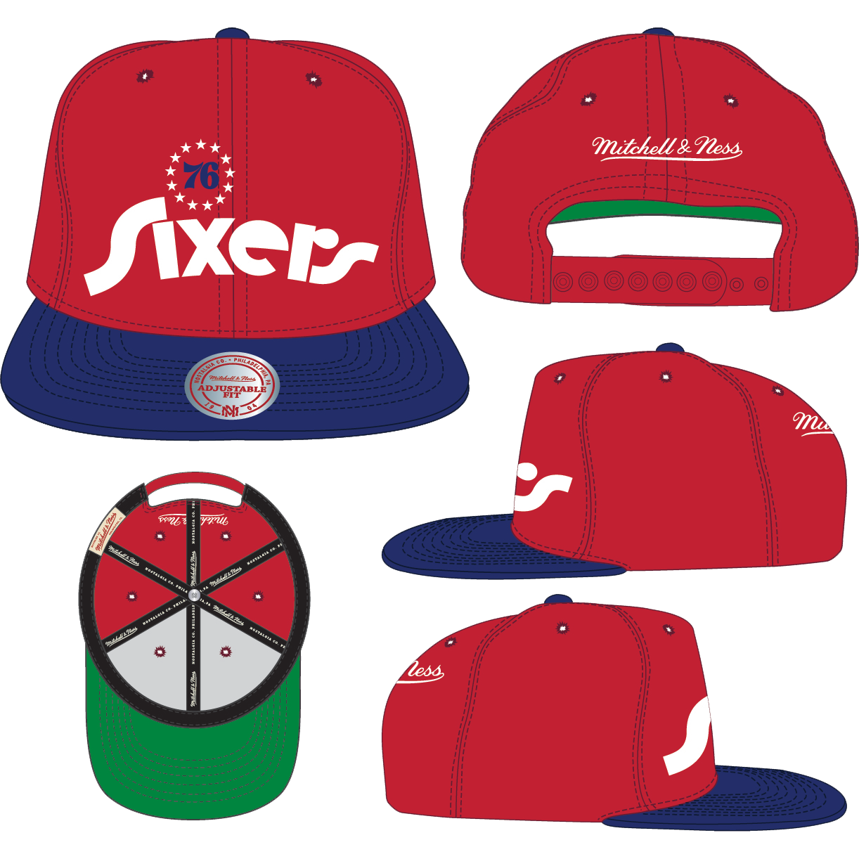 Mitchell & Ness 76 Sixers Team Heritage Snapback HWC