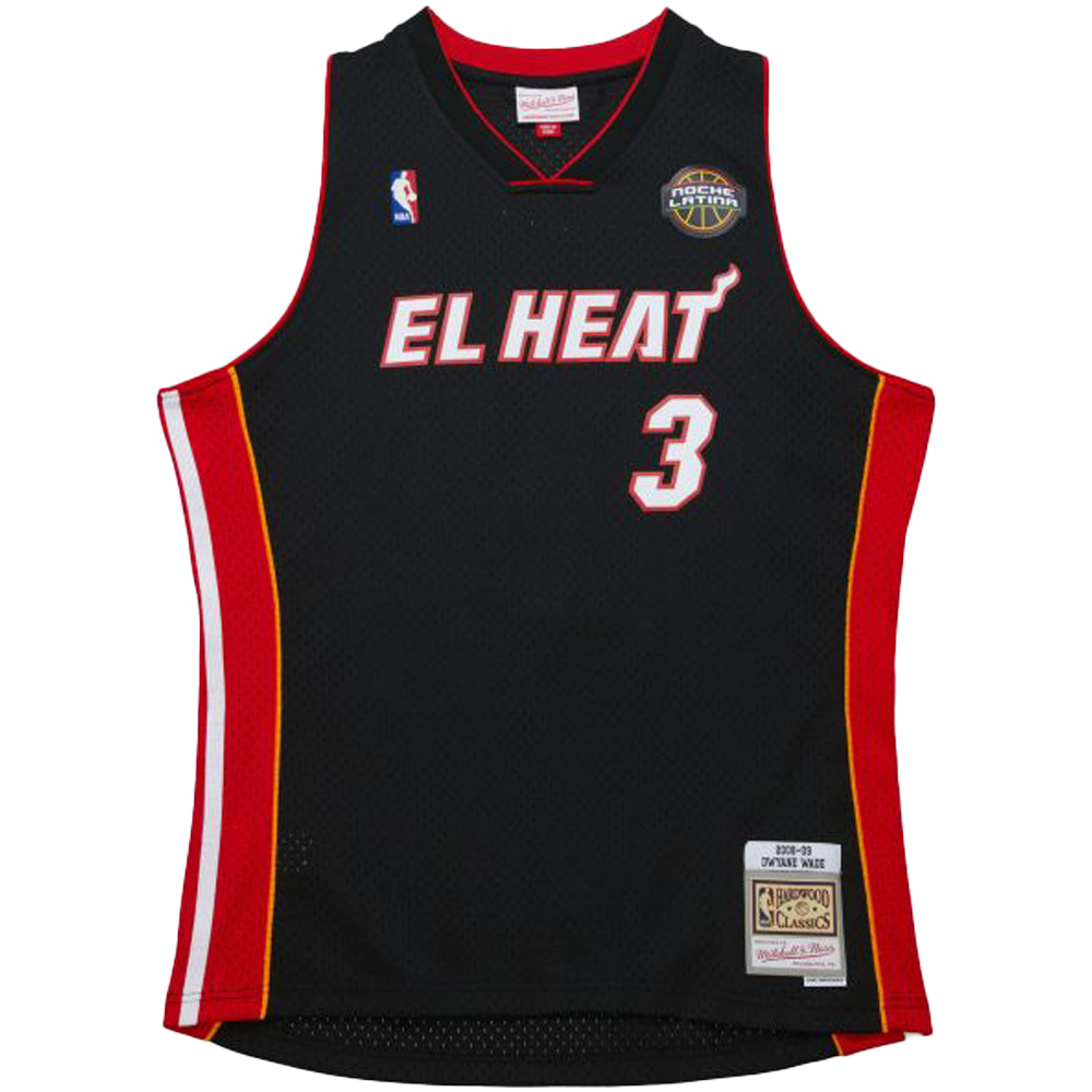 Mitchell Ness Swingman Dwyane Wade NBA Miami Heat Dark El Heat 2008 Midway Sports