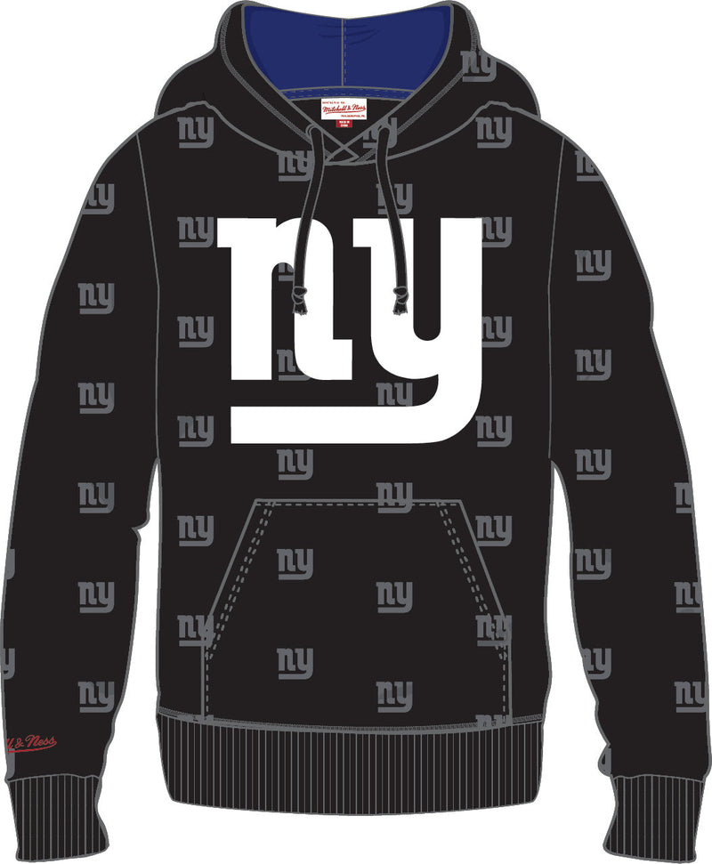 Sudadera con capucha de forro polar con estampado integral de los New York Giants de Mitchell & Ness