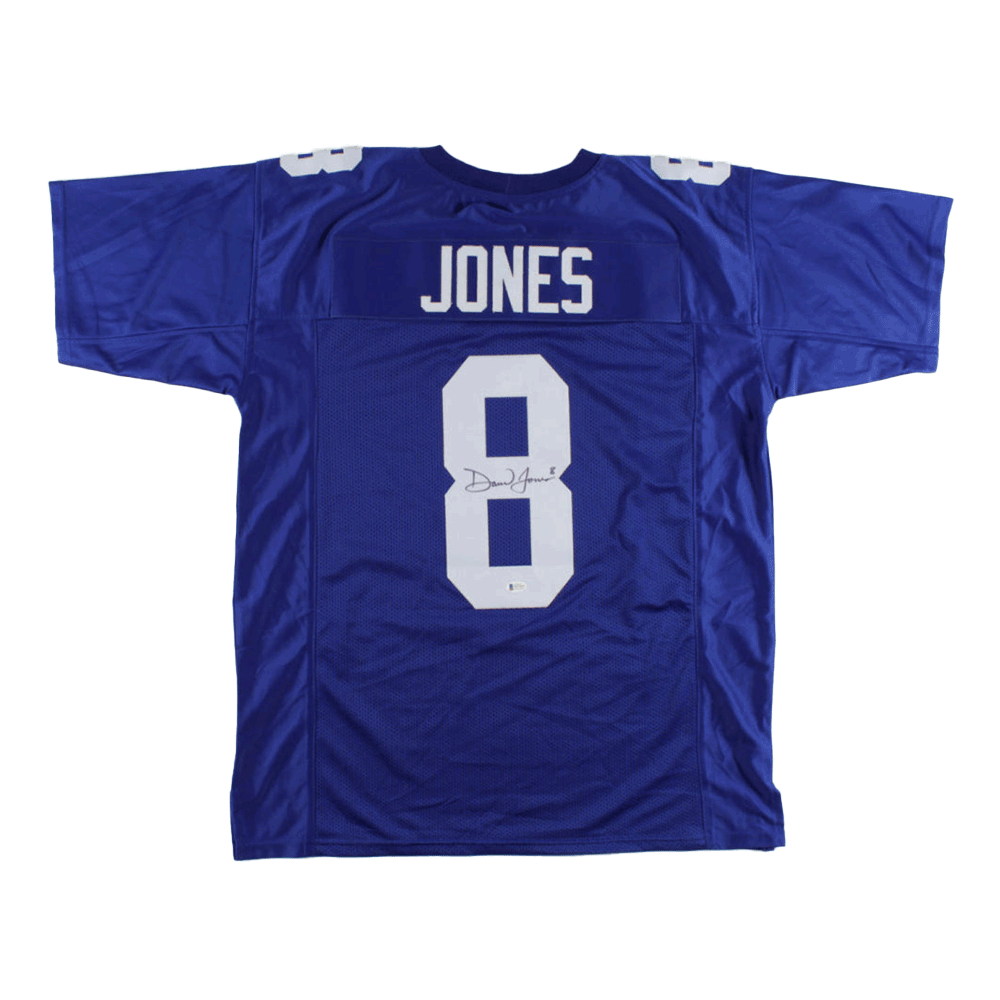 Daniel Jones New York Giants Autographed Royal Blue Football Jersey - Beckett Authenticated