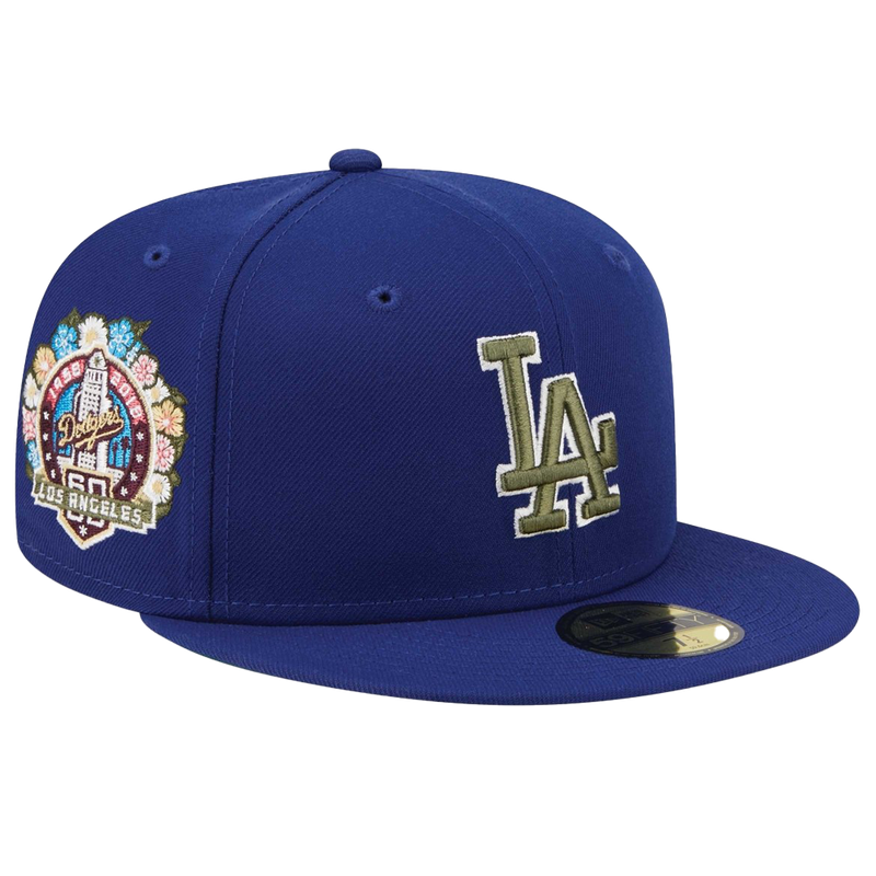 Gorra New Era 59Fifty ajustada con diseño botánico de los Dodgers de Los Ángeles de la MLB