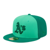 Gorra ajustada tricolor del equipo New Era 59Fifty MLB Oakland Athletics