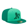 Gorra ajustada tricolor del equipo New Era 59Fifty MLB Oakland Athletics