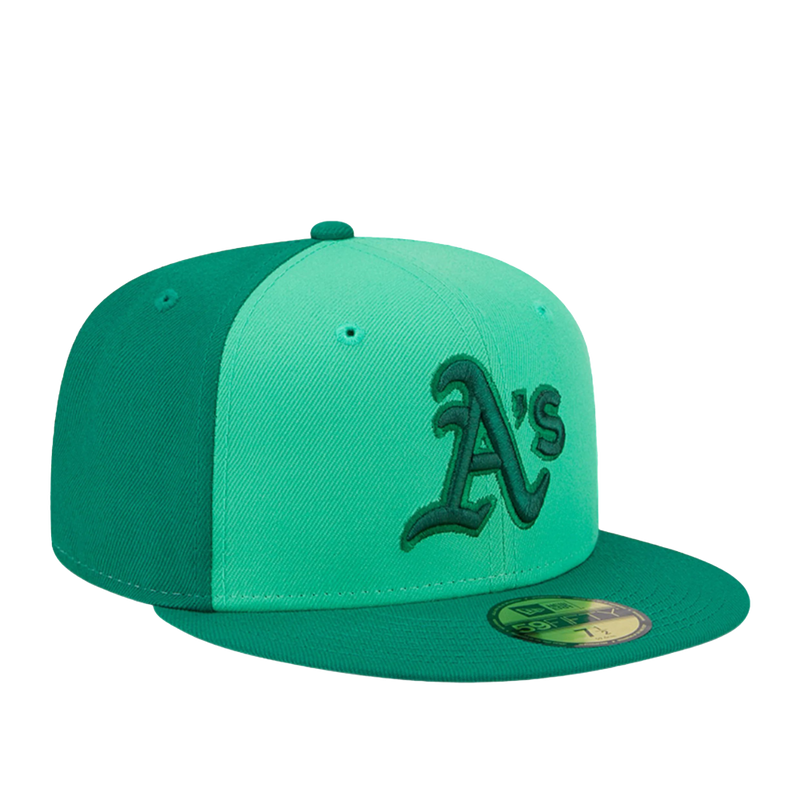 Gorra ajustada tricolor del equipo New Era 59Fifty MLB Oakland Athletics