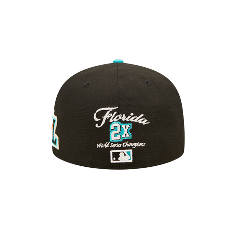 New Era 59Fifty Florida Marlins Fitted outlets Hat Size 7 5/8 Peach UV 97 WS Side Patch