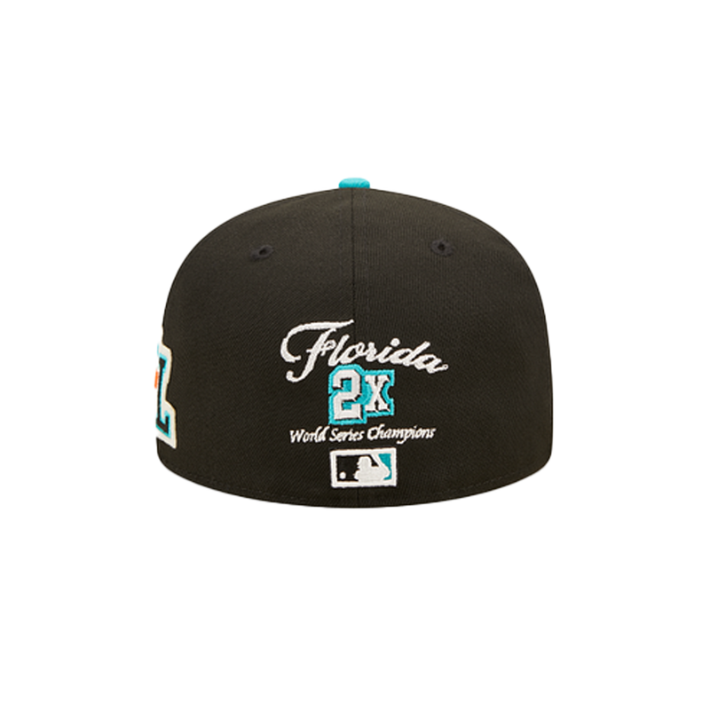 Gorra ajustada New Era Florida Marlins Letterman 59Fifty