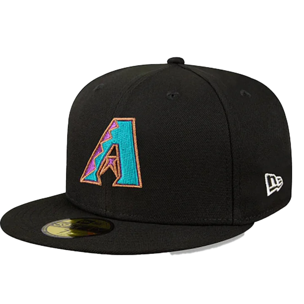Gorra ajustada New Era MLB Arizona Diamondbacks con logotipo metálico 5950