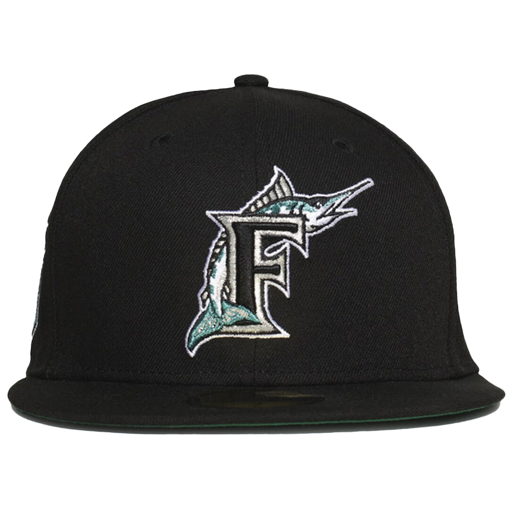 New Era MLB Miami Marlins Metallic Thread Logo 59Fifty Fitted Hat Midway Sports