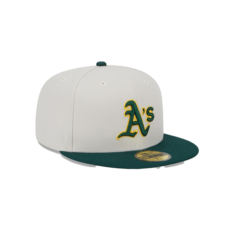 Gorra ajustada New Era MLB Oakland Athletics World Class 59Fifty para hombre, color blanco