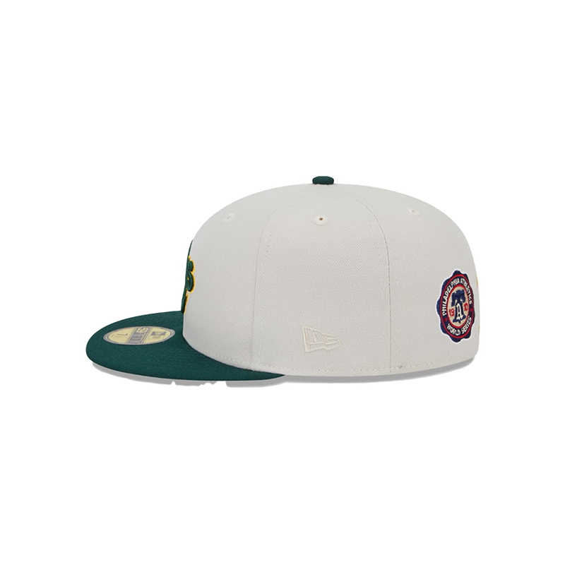 Gorra ajustada New Era MLB Oakland Athletics World Class 59Fifty para hombre, color blanco