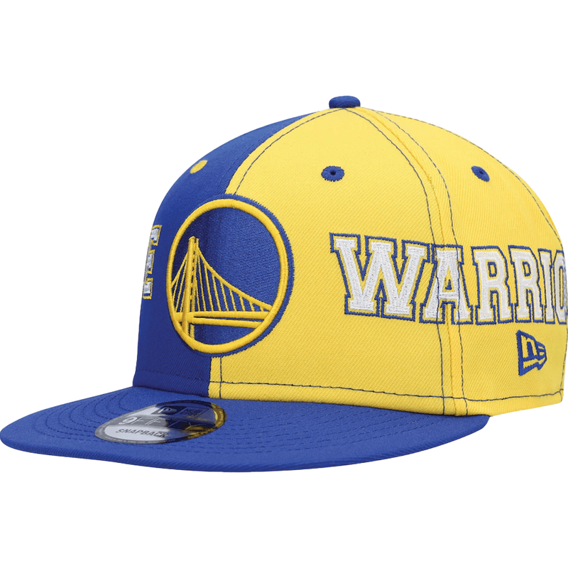 Gorra snapback New Era 9Fifty con división de equipo de los Golden State Warriors en color real/dorado para hombre