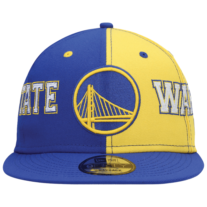 Gorra snapback New Era 9Fifty con división de equipo de los Golden State Warriors en color real/dorado para hombre