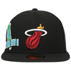 Gorra ajustada New Era Stateview 59Fifty azul marino de los Miami Heat para hombre