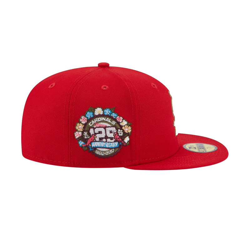Gorra ajustada 59FIFTY con diseño botánico de los St. Louis Cardinals, color rojo, del 25.º aniversario de los entrenamientos de primavera de New Era