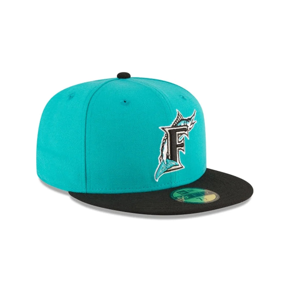 New Era Florida Marlins World Series Teal Wool 59FIFTY Fitted blue color