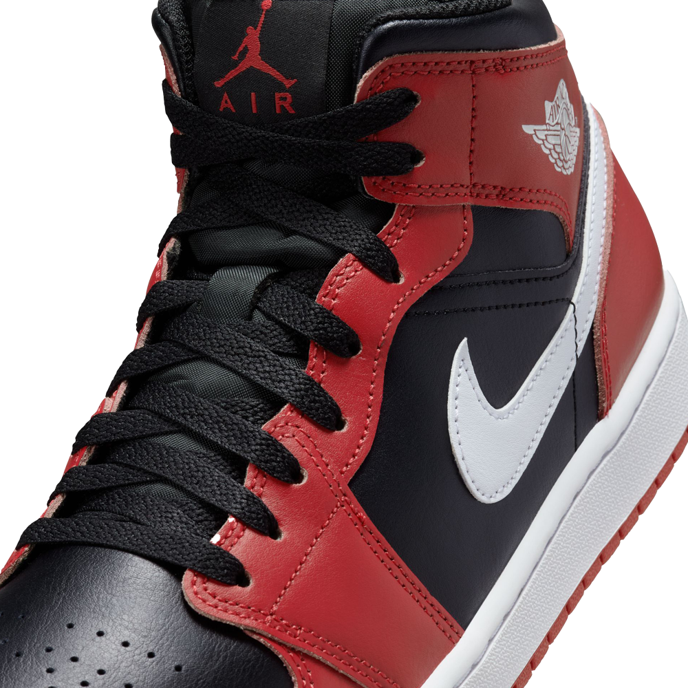 Air Jordan 1 Mid Black White Gym Red 11.5