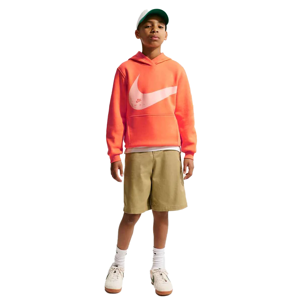 Nike Big Kid's Sportswear Club  Hoodie Orange color