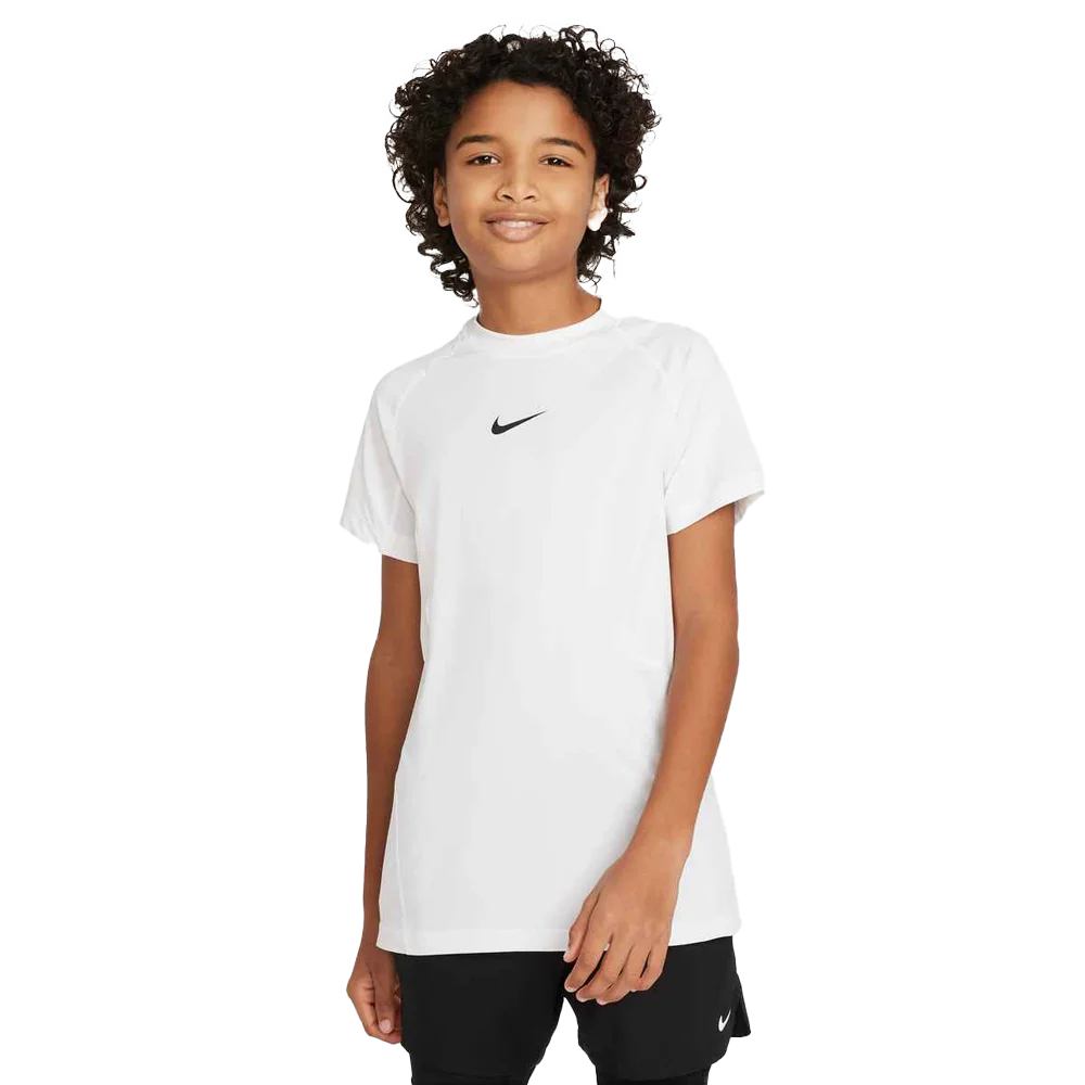 Nike Boys Pro Big Kids  Dri-FIT Short-Sleeve Top White color