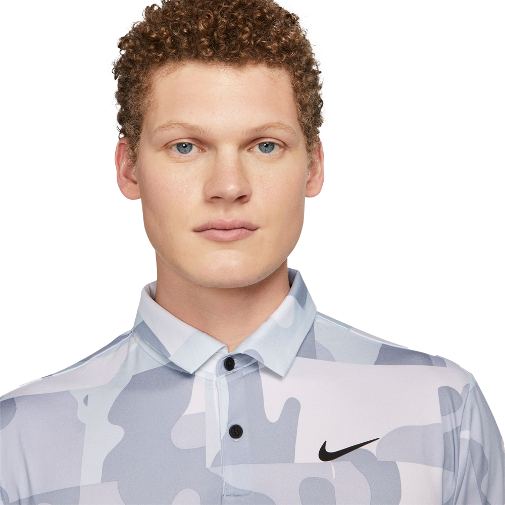 Nike blue camo golf shirt best sale