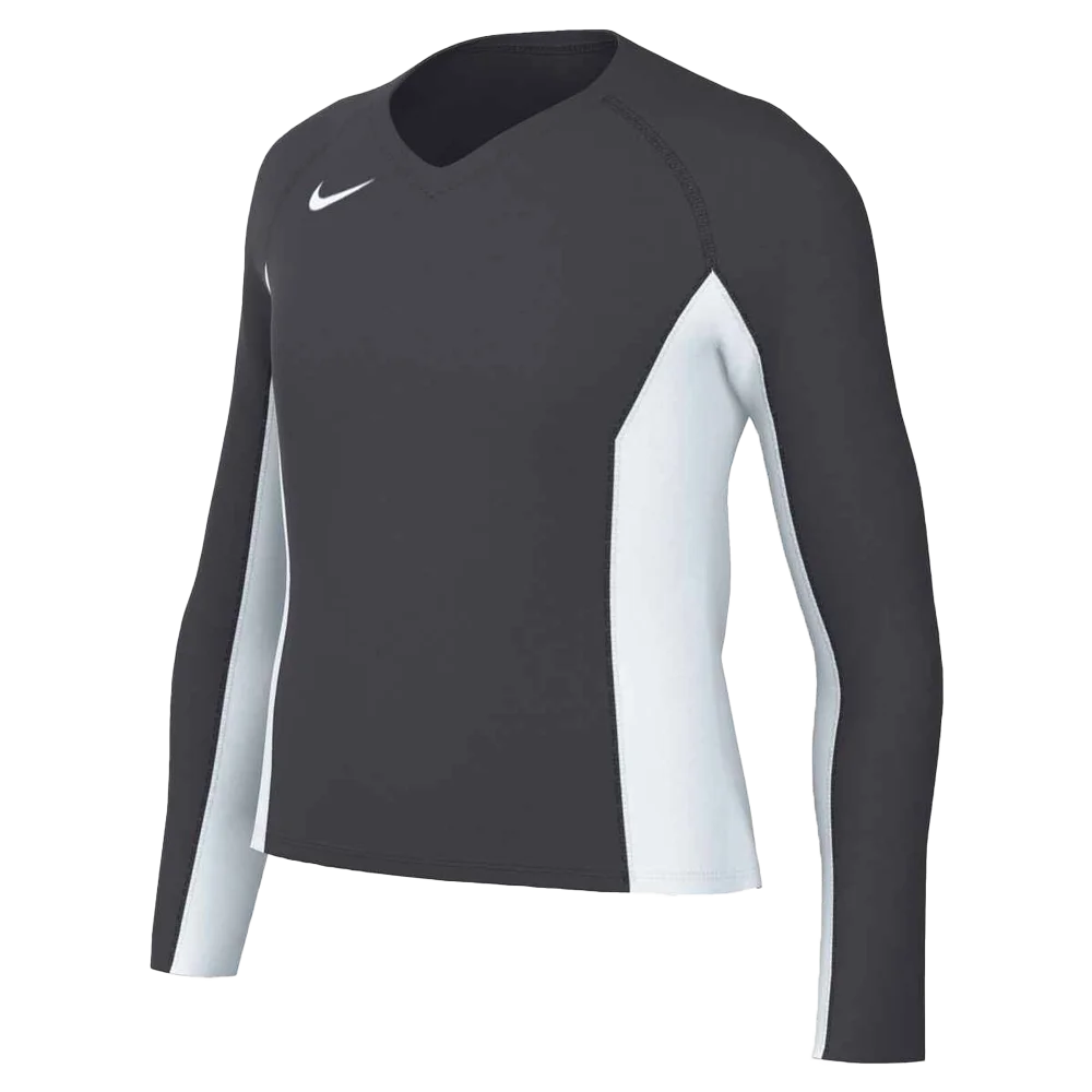 Nike Girls Ace Big Kids Long-Sleeve Volleyball Jersey (Stock) gray
