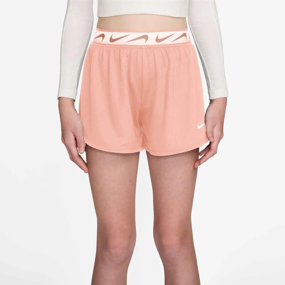 Nike Girls Dash Dri-FIT Running Shorts Orange color