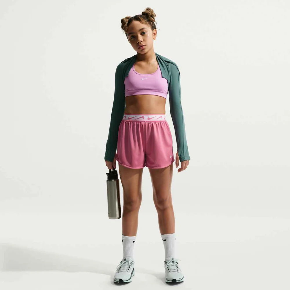 Nike Girls Dash Dri-FIT Running Shorts Pink color
