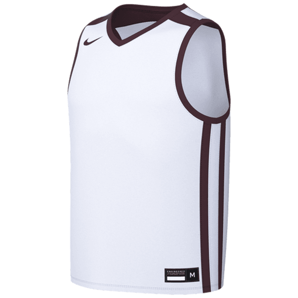 maroon/white