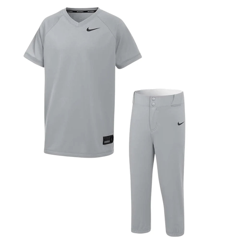 Nike Kid's Stock Vapor Select2 Set - V Neck Jersey and High Pants gray color