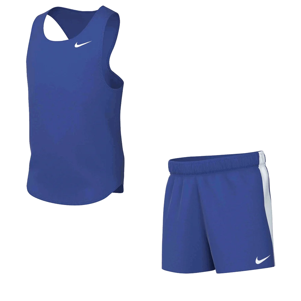 Nike Kids Dri-Fit Stock Fast Set - Singlet and Shorts blue color
