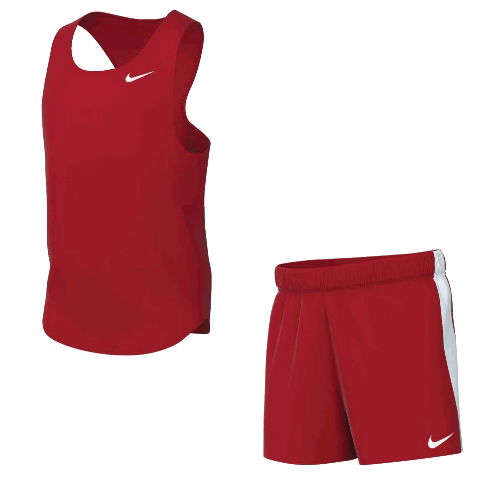 Nike Kids Dri-Fit Stock Fast Set - Singlet and Shorts red  color
