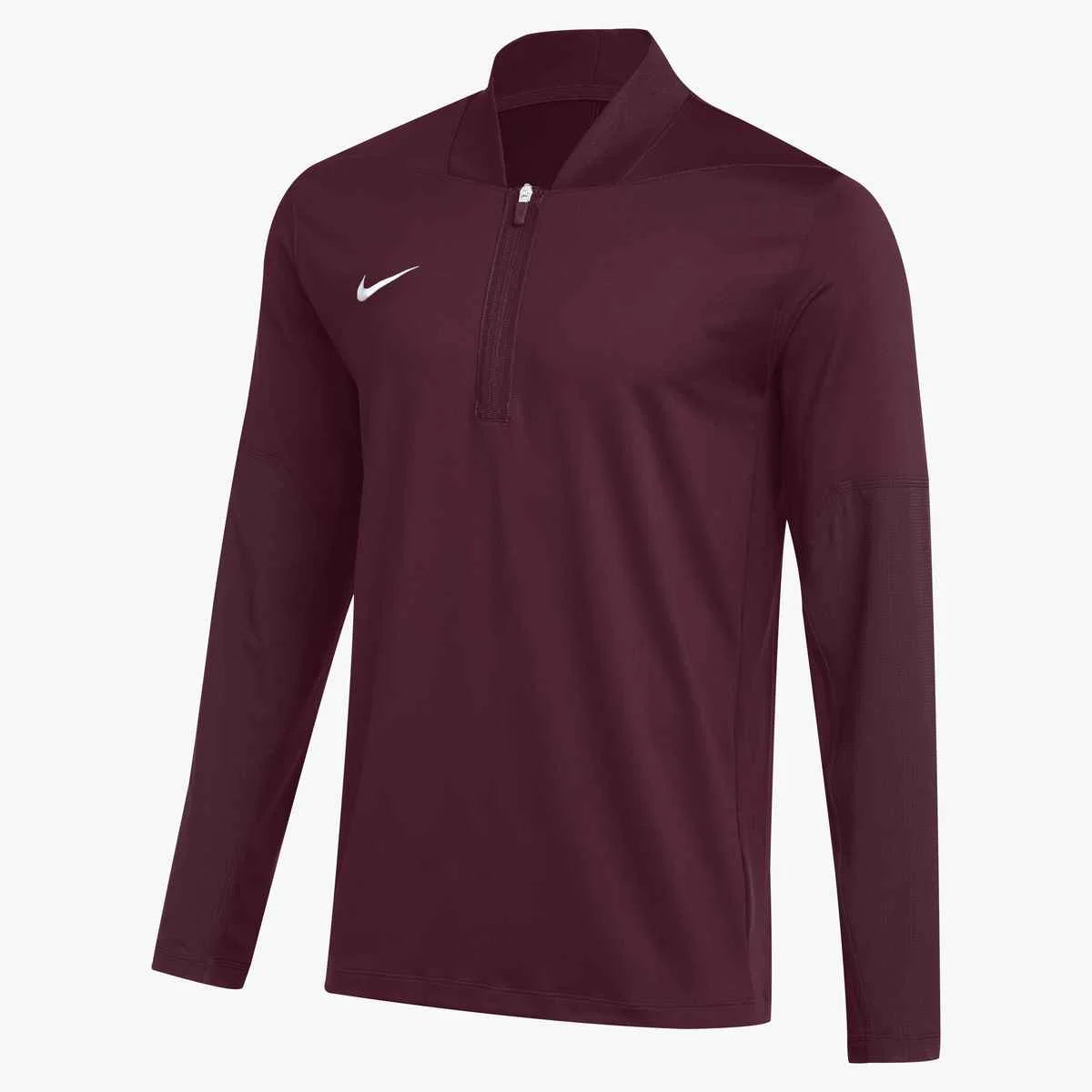 Nike Men's Dri-FIT 1/2-Zip Long-Sleeve Top (Stock) Maroon color