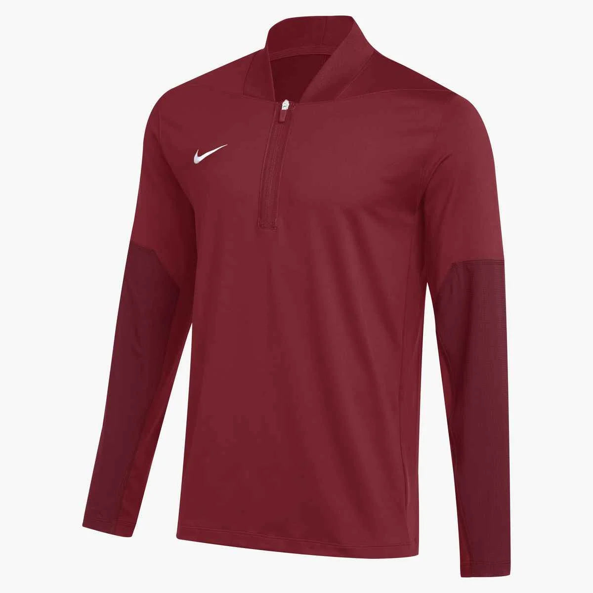 Nike Men's Dri-FIT 1/2-Zip Long-Sleeve Top (Stock) Maroon color