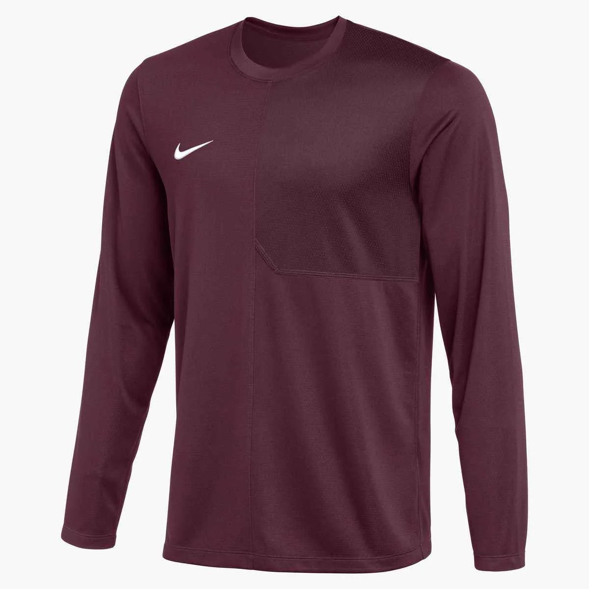 Nike Men's Dri-FIT Long-Sleeve UV Coach Top (Stock) Maroon Color
