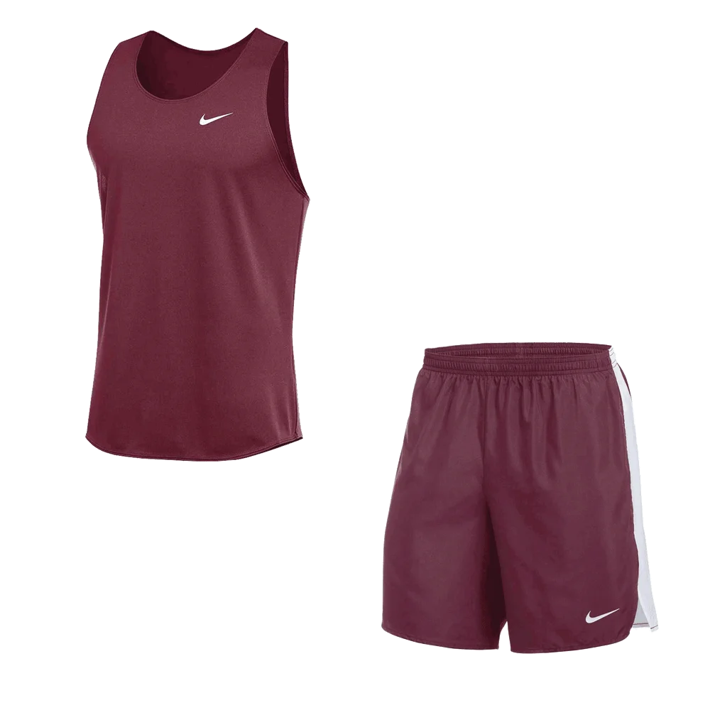 Nike Men's Dri-Fit Stock Fast Set - Singlet and 7IN Short crimson color