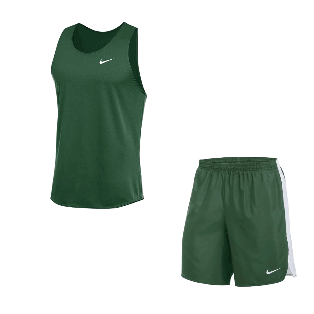 Nike Men's Dri-Fit Stock Fast Set - Singlet and 7IN Short green color