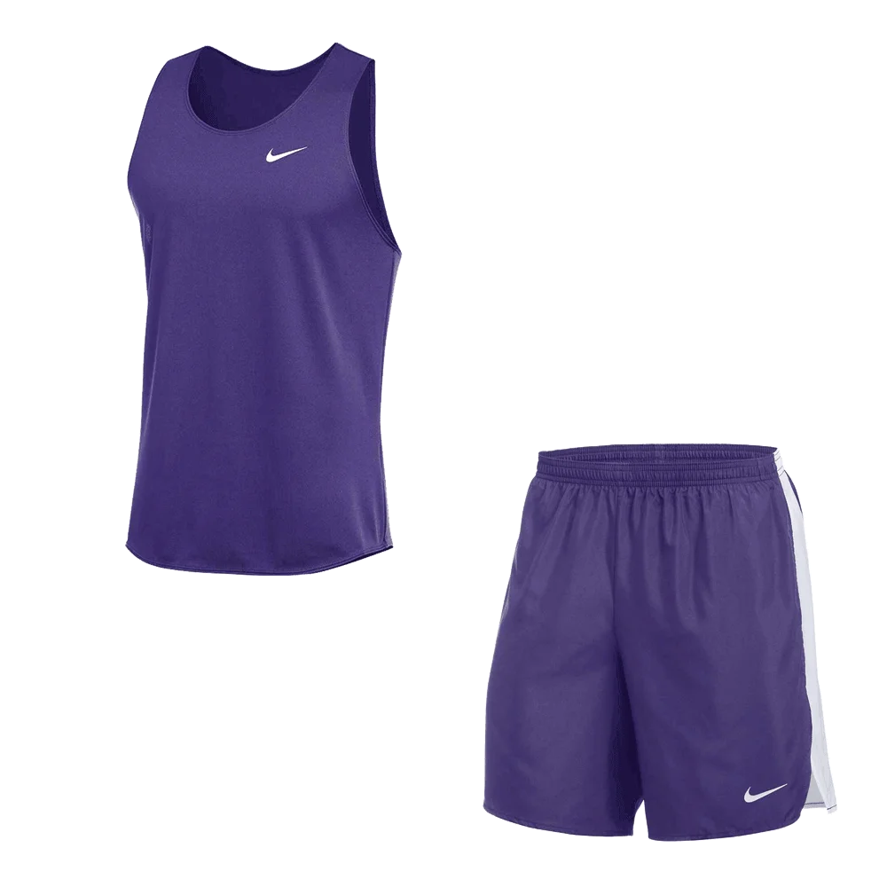 Nike Men's Dri-Fit Stock Fast Set - Singlet and 7IN Short purple color