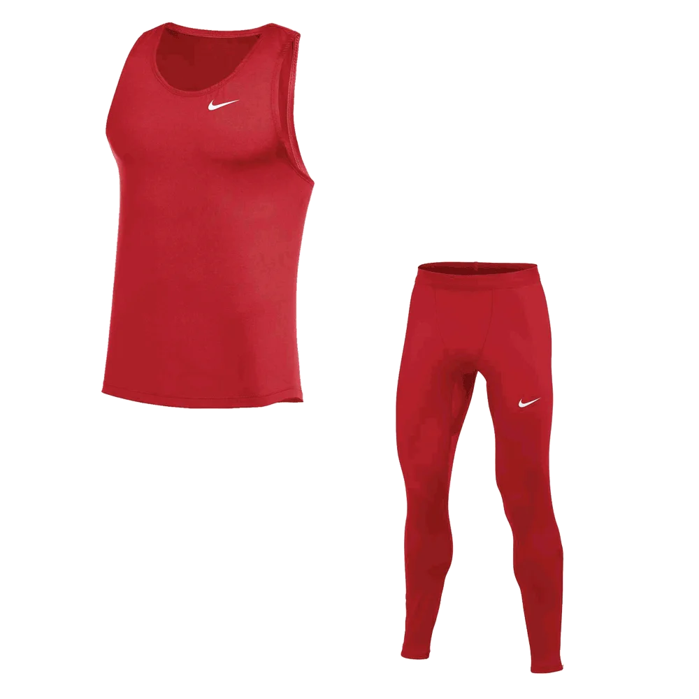 Nike Men's Dri-Fit Stock Set - Muscle Tank and Tight red  color