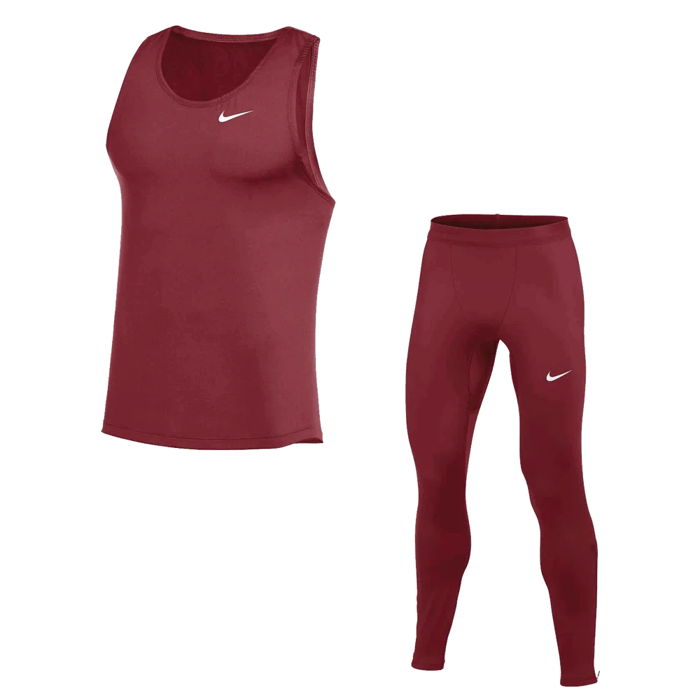 Nike Men's Dri-Fit Stock Set - Muscle Tank and Tight crimson  color