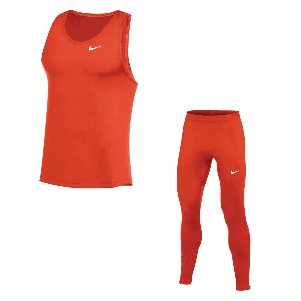 Nike Men's Dri-Fit Stock Set - Muscle Tank and Tight orange  color