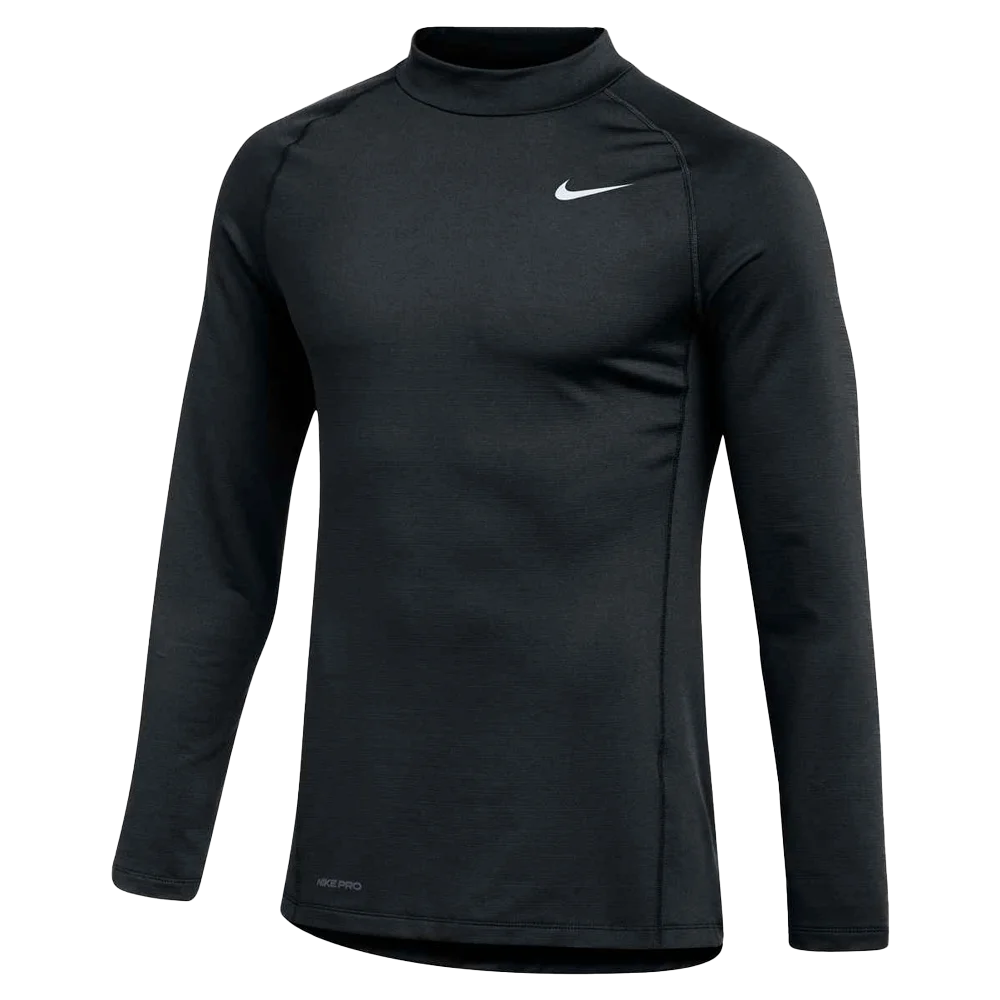 Nike Men's Pro  Long-Sleeve Mock-Neck Top Black color