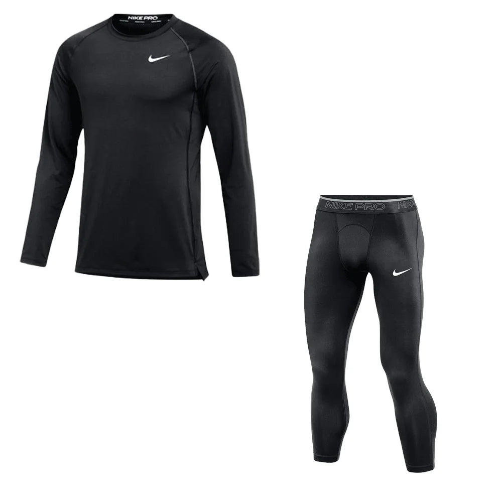 Nike Men's Pro Set - Training Top and Training Tight Black color