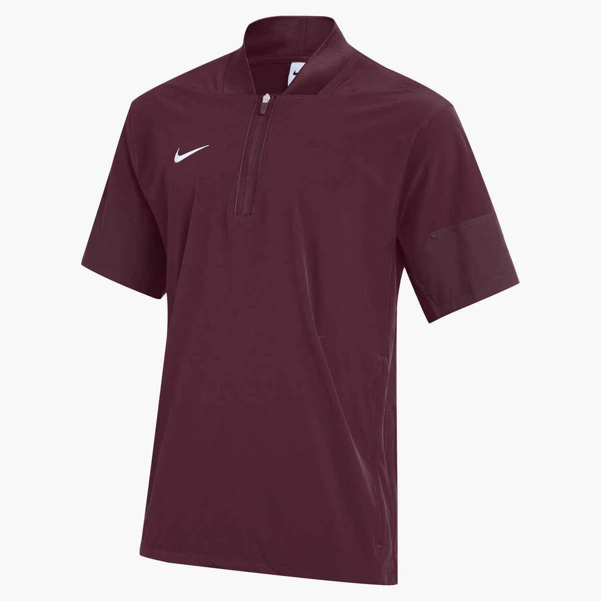 Nike Men's Short-Sleeve Coach Jacket (Stock) Maroon color